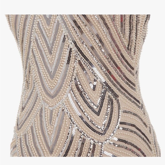 Gold flapper 40s vintage dress. - Picture 4 of 5